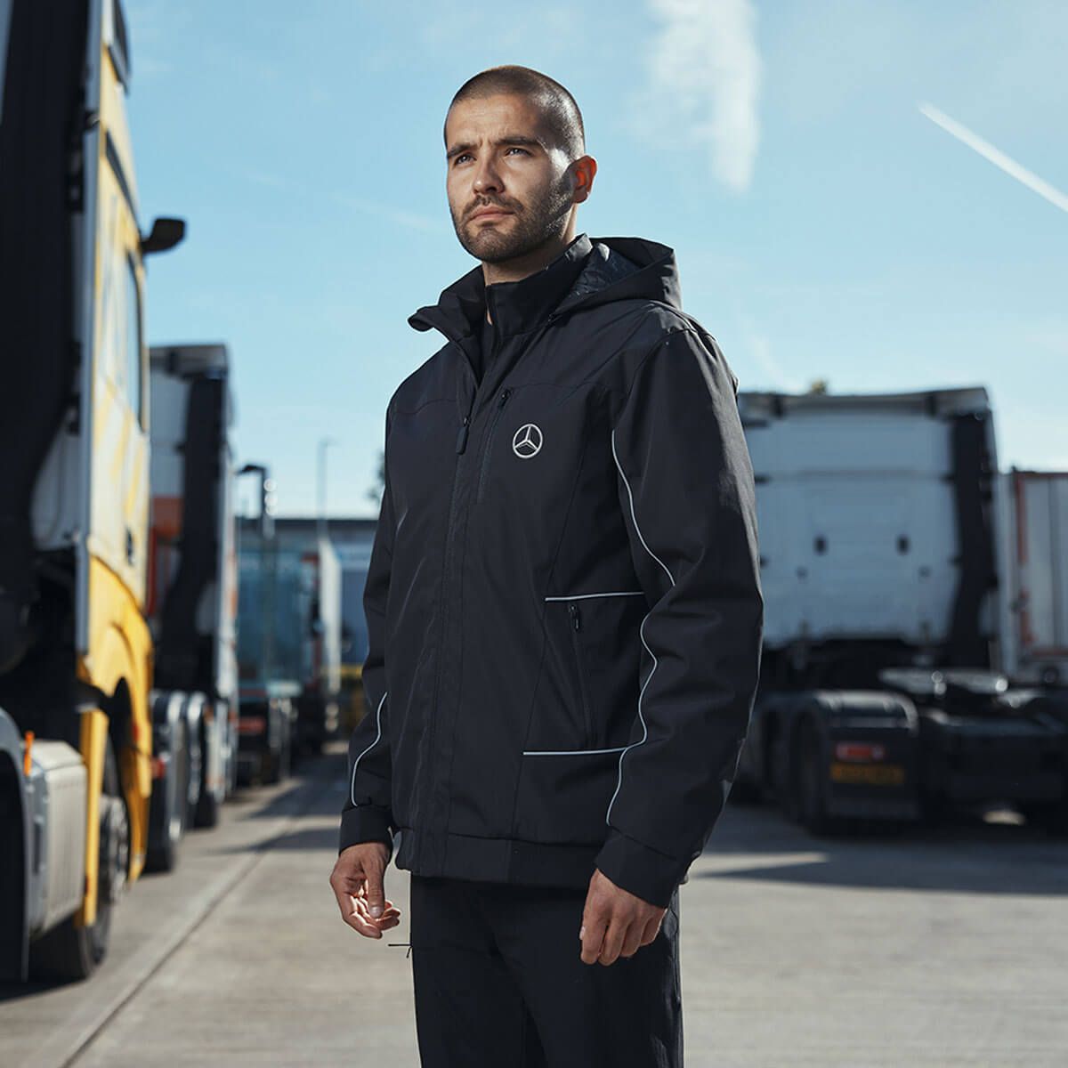 Mbt0225 mercedes benz truck fahrer jacke schwarz rosier online shop