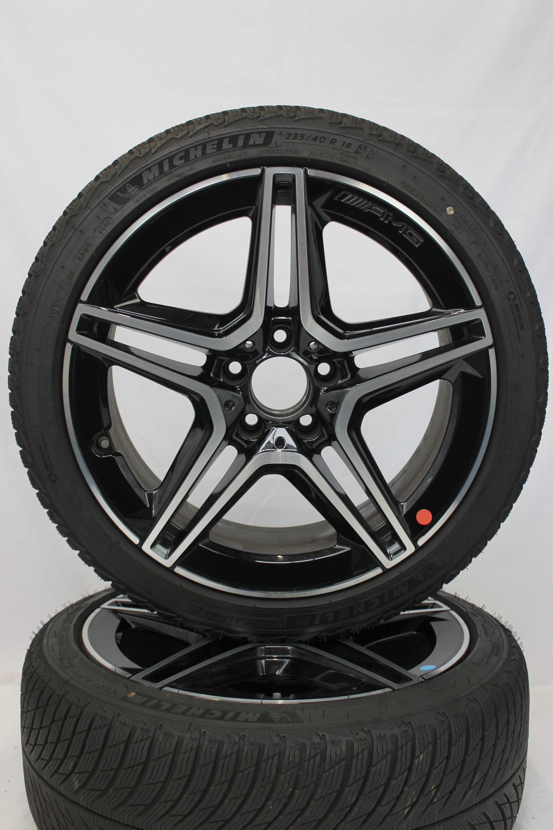 Winterkomplettradsatz mercedes benz a klasse a177 alulfelge 18zoll a1774014000 winterreifen michelin pilotalpin5 mo1 235 40 r18 95v 10 (1)