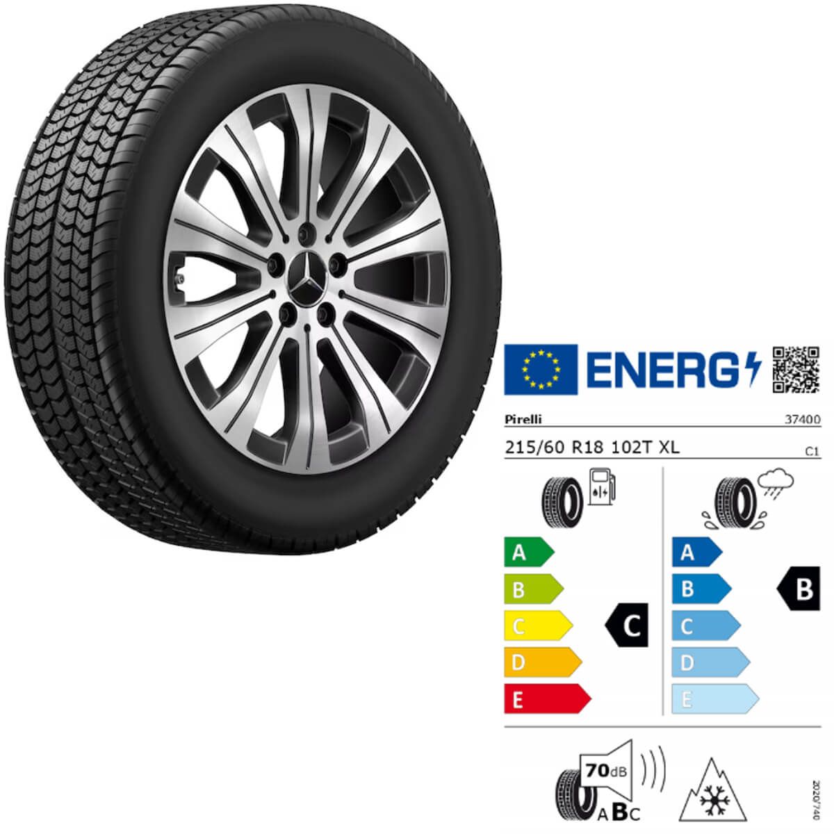 215/60 R18 102T XL Mercedes-Benz GLC 254 Winterkomplettrad Goodyear links Q440561710160