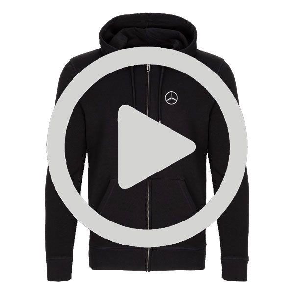 Mercedes-Benz Kapuzenpullover mit Reißverschluss schwarz Größe L MBT0099L Mercedes-Benz Kapuzenpullover mit Reißverschluss schwarz Größe L MBT0099L
