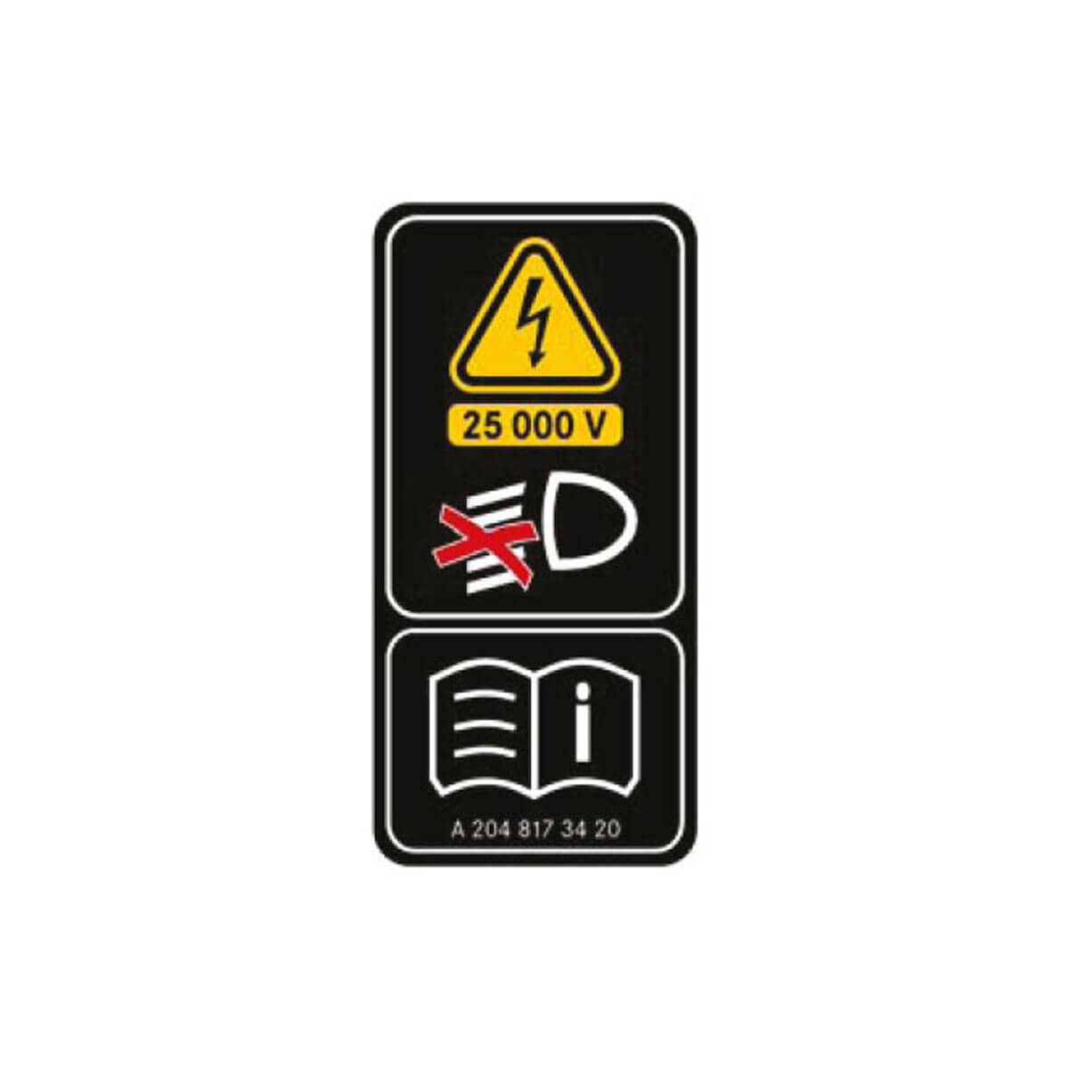 A2048173420 mercedes benz hinweisschild xenon licht rosier onlineshop