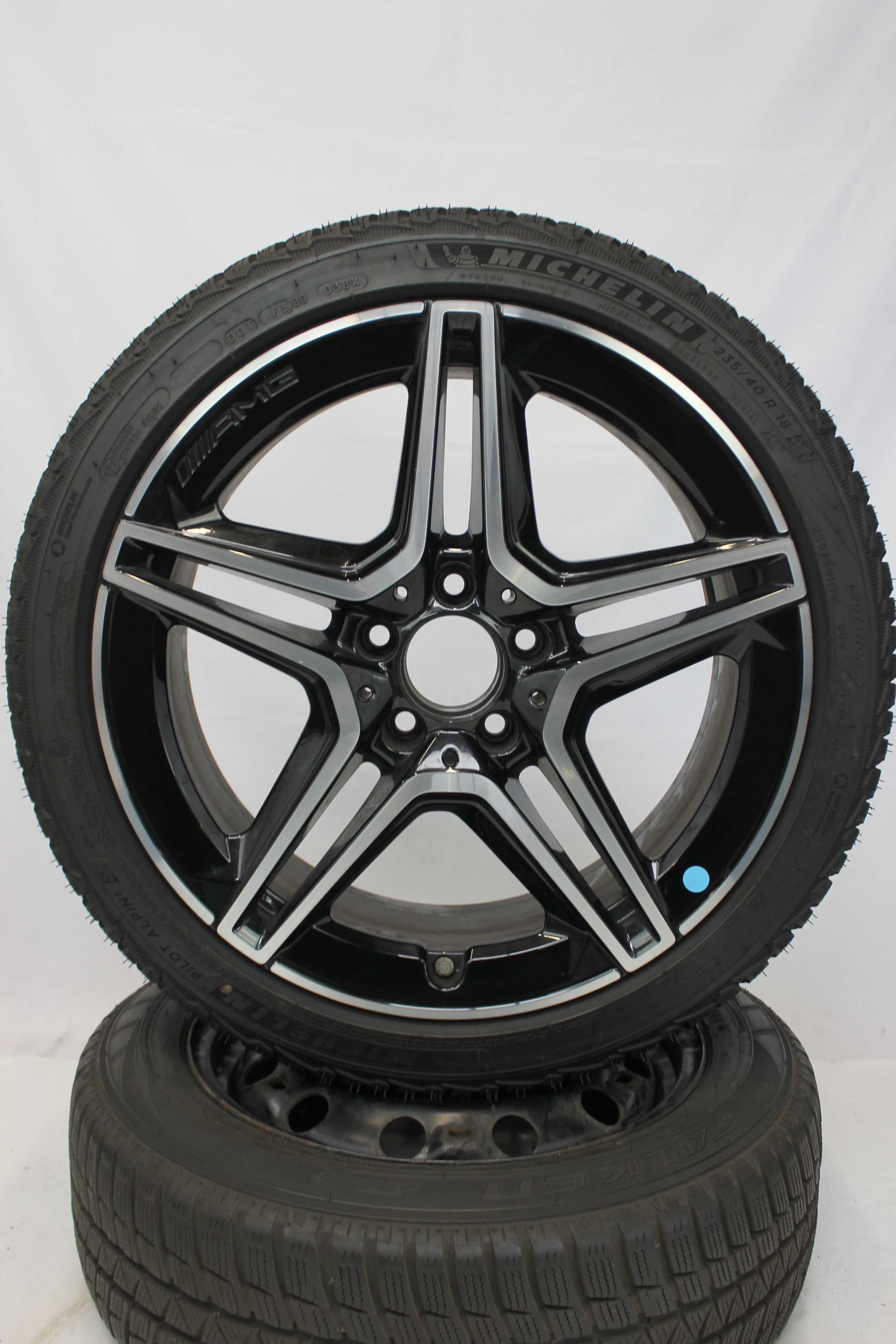 Winterkomplettradsatz mercedes benz a klasse a177 alulfelge 18zoll a1774014000 winterreifen michelin pilotalpin5 mo1 235 40 r18 95v 13 (1)