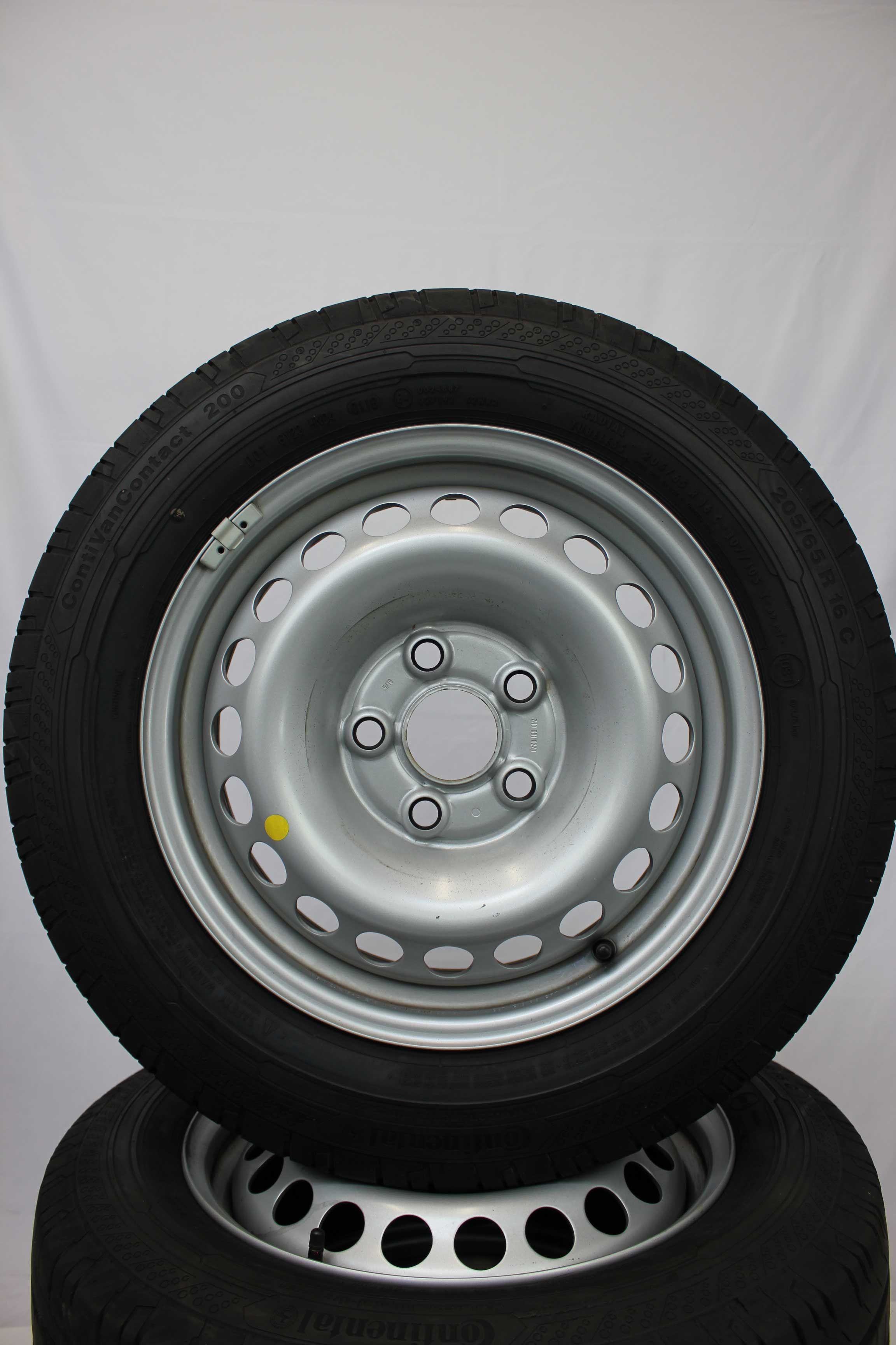 Sommerkomplettradsatz-Volkswagen-7H0-T5-Stahlfelge-16Zoll-7H0601027D-Sommerreifen-Continental-ContiVanContact200-205-65-R16C-107-105T-8