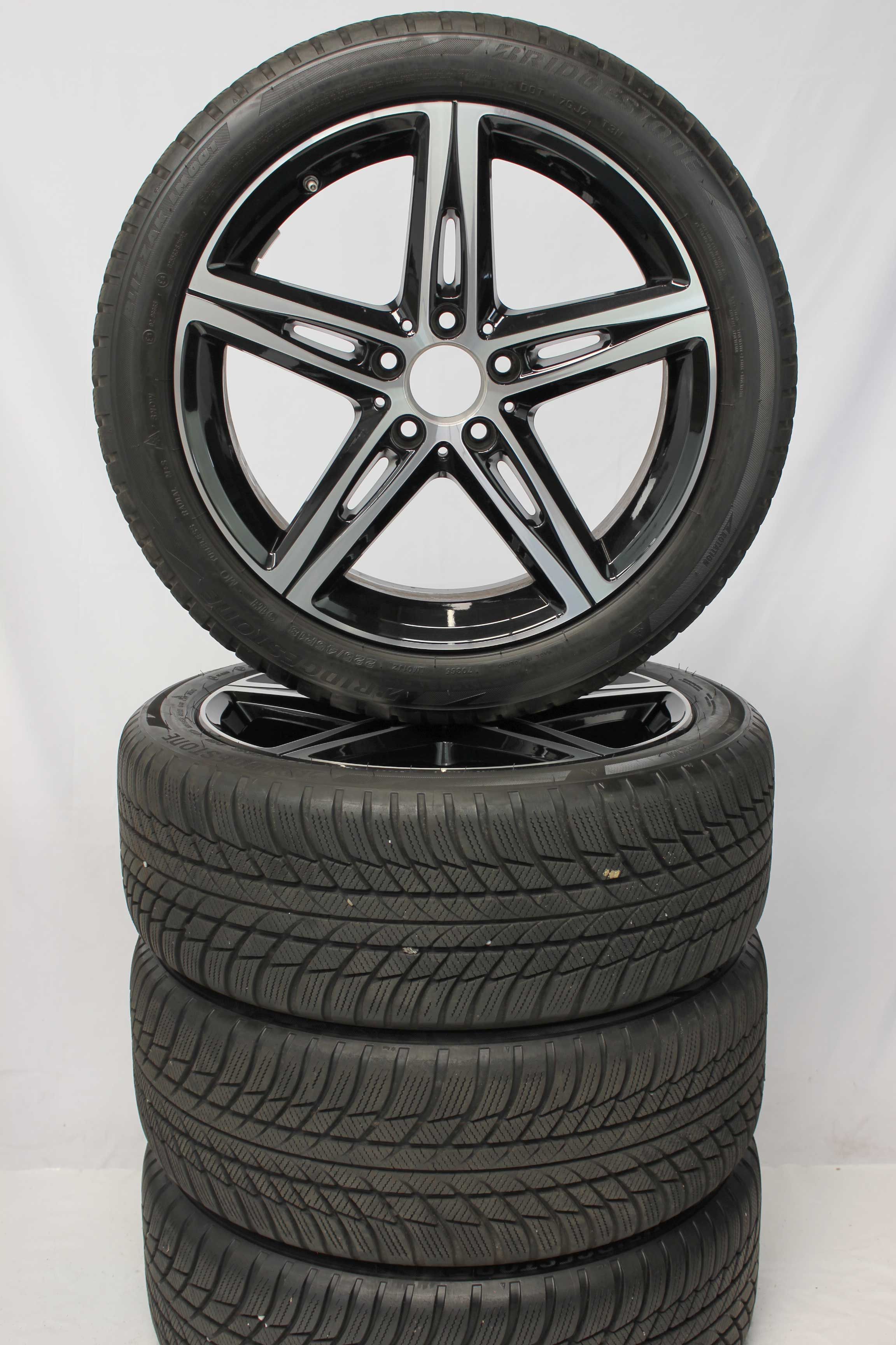 Winterkomplettradsatz-Mercedes-Benz-A-Klasse-A177-Alufelge-18Zoll-A1774010700-Winterreifen-Bridgestone-BlizzakLM001MO-225-45-R18-91H