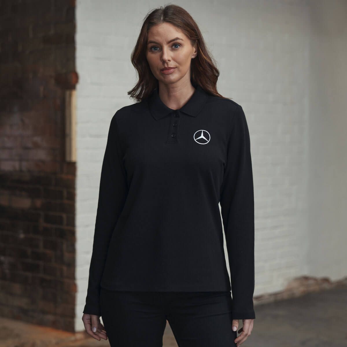 Mbt0217 mercedes benz trucks damen poloshirt lang rosier onlineshop