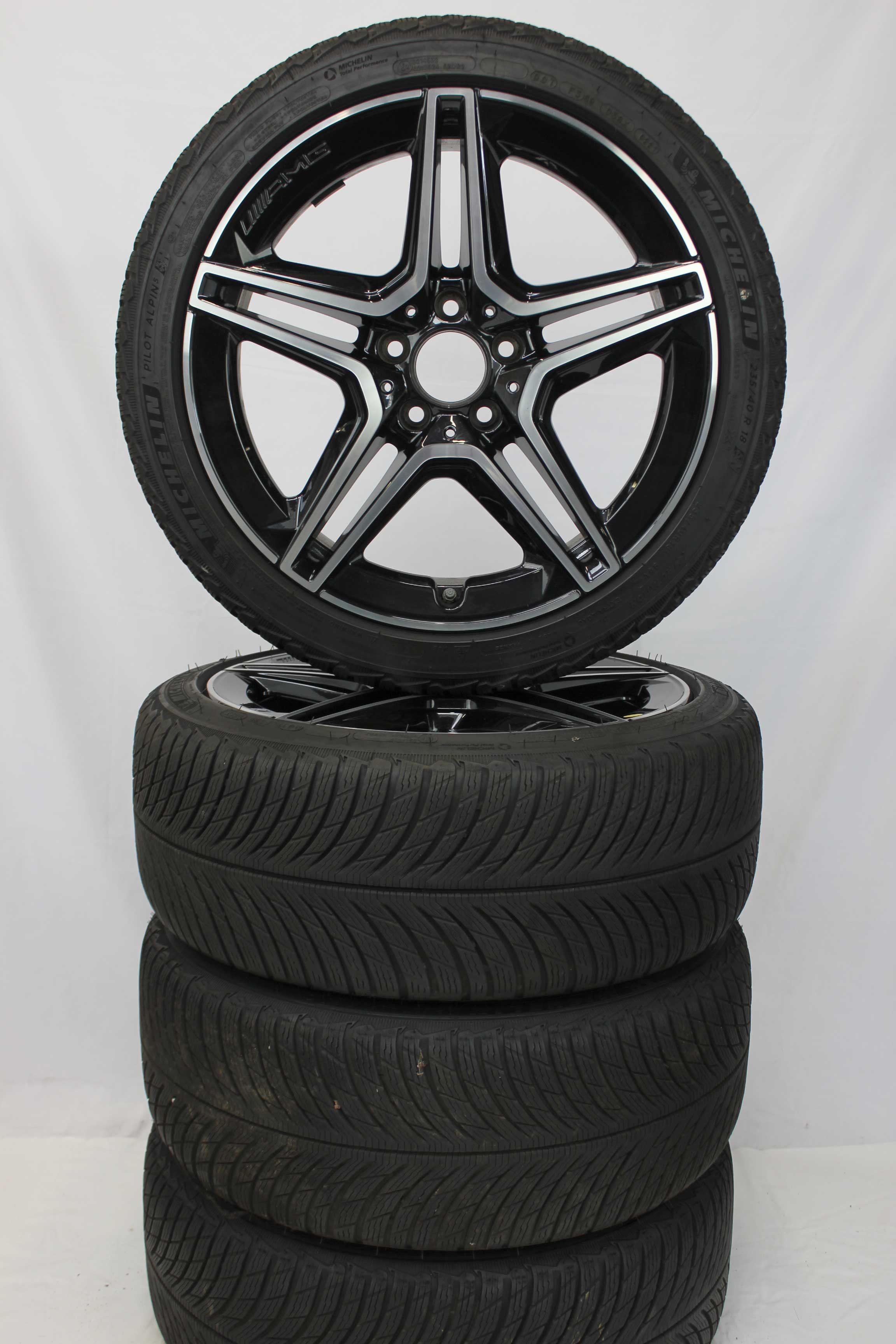 Winterkomplettradsatz mercedes benz a klasse a177 alulfelge 18zoll a1774014000 winterreifen michelin pilotalpin5 mo1 235 40 r18 95v (1)