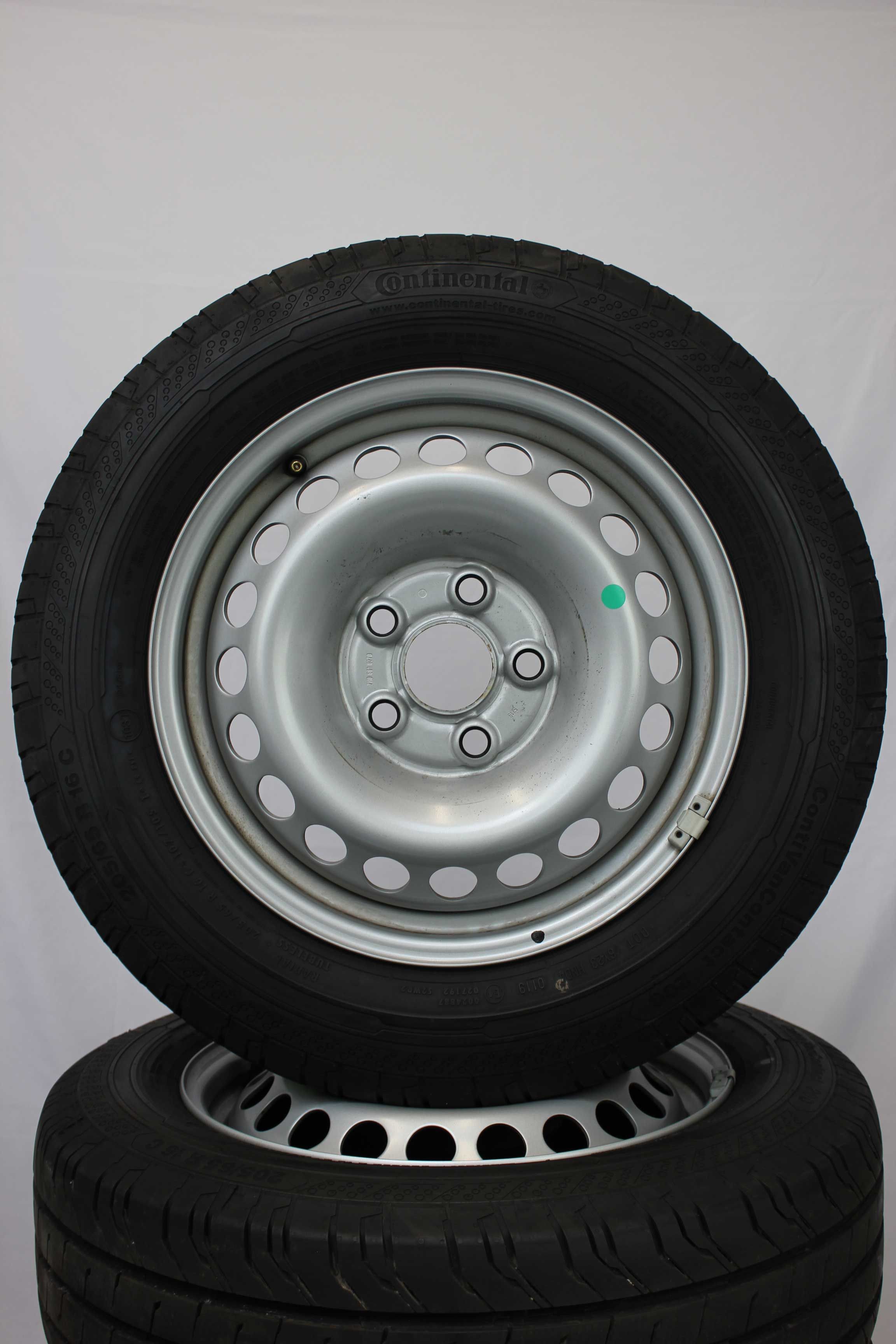 Sommerkomplettradsatz-Volkswagen-7H0-T5-Stahlfelge-16Zoll-7H0601027D-Sommerreifen-Continental-ContiVanContact200-205-65-R16C-107-105T-1