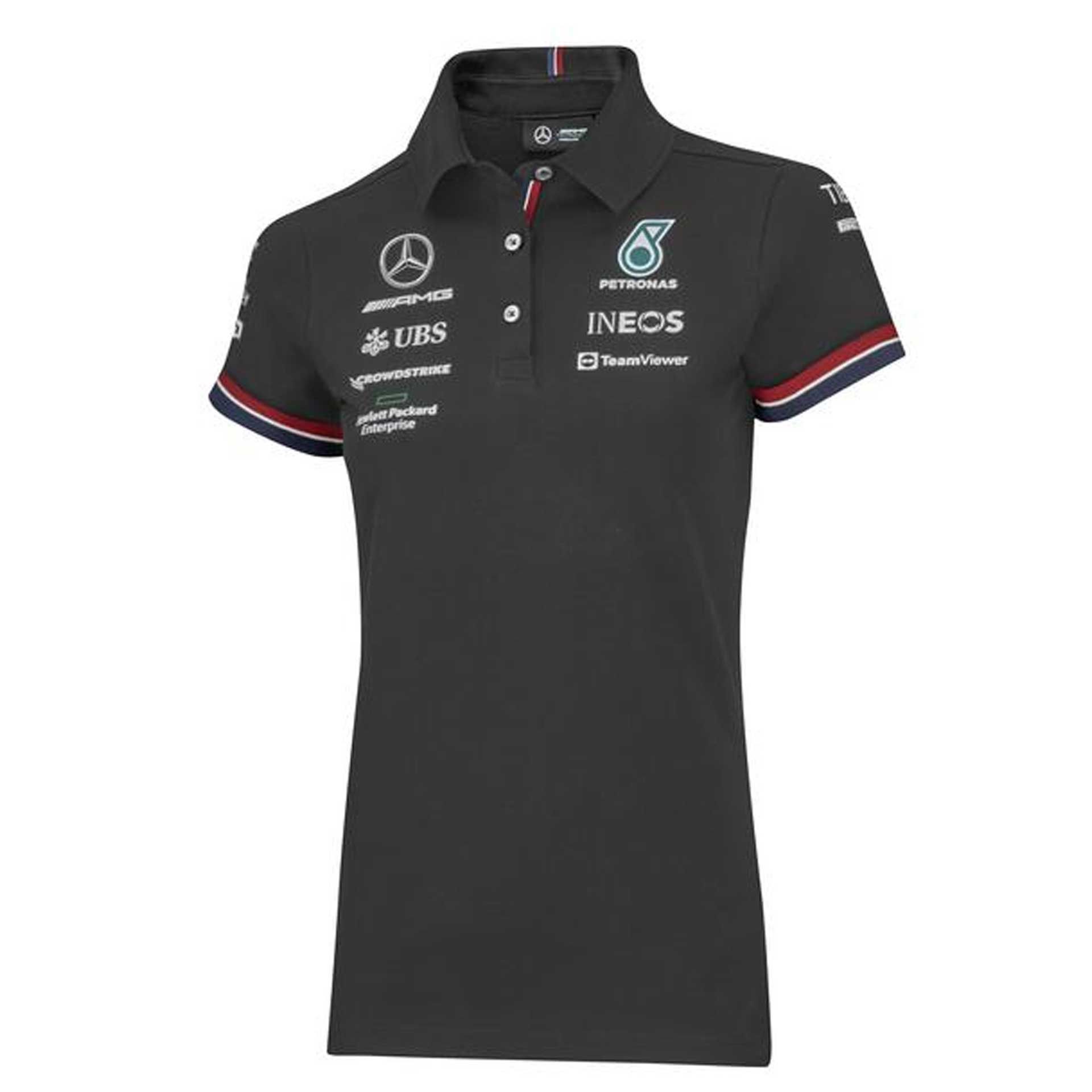 B67997758 mercedes amg poloshirt damen schwarz rosier onlineshop
