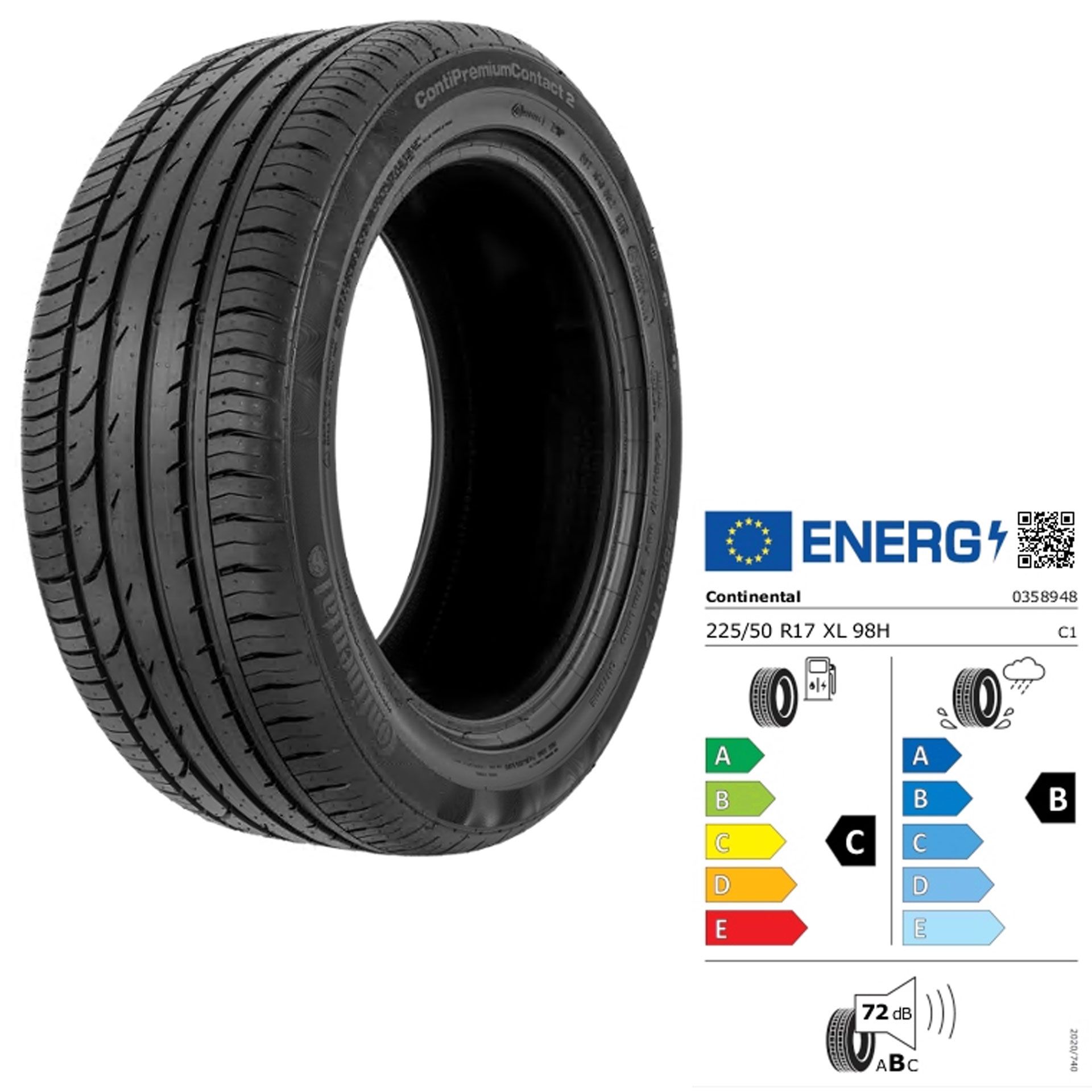 Zts224507hcp23 continental premium contact 2 seal 225 50 r17 98h xl rosier onlineshop2