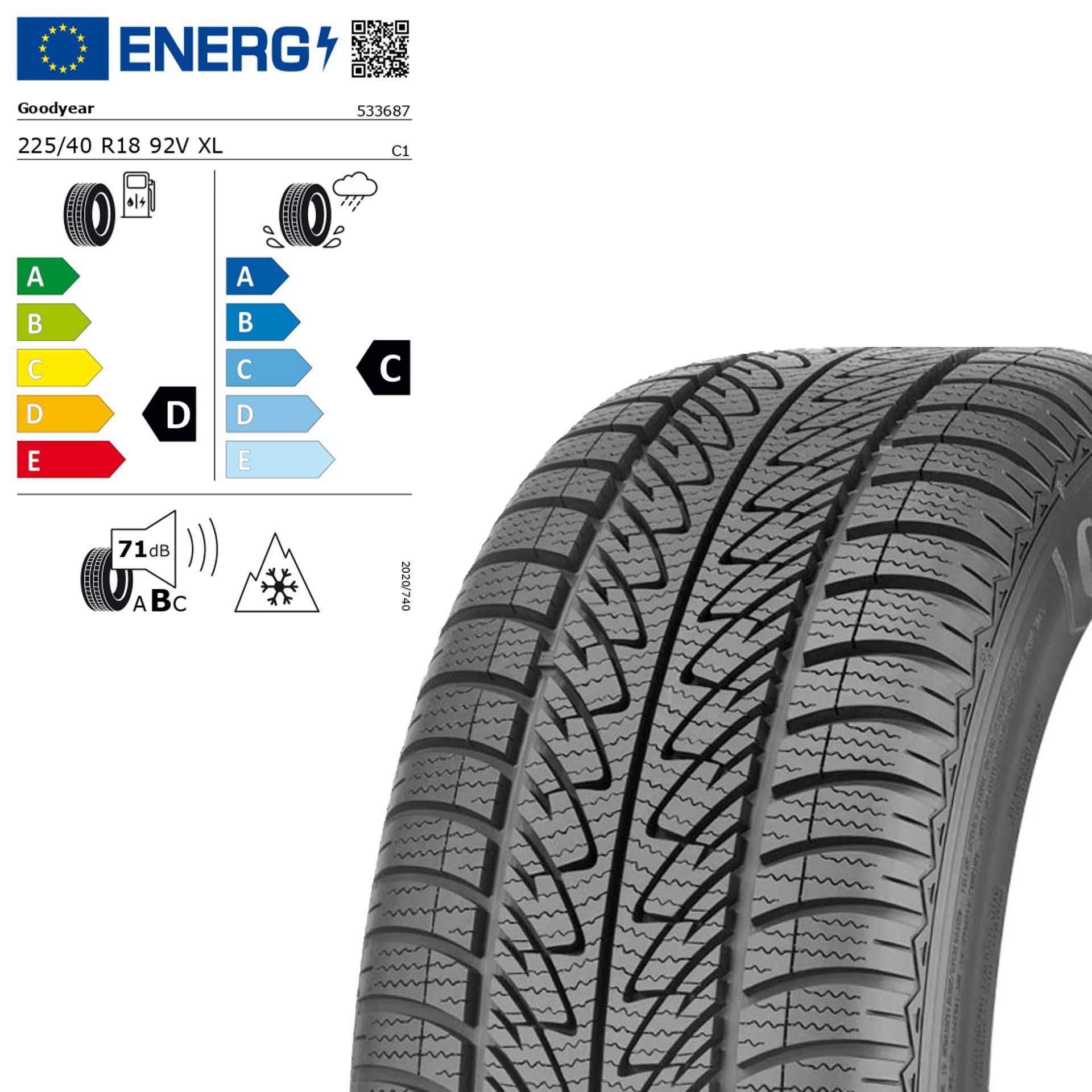 Q44005141017a mercedes benz winterreifen goodyear ultragrip 8 performance mo 225 40 r18 92v rosier onlineshop2