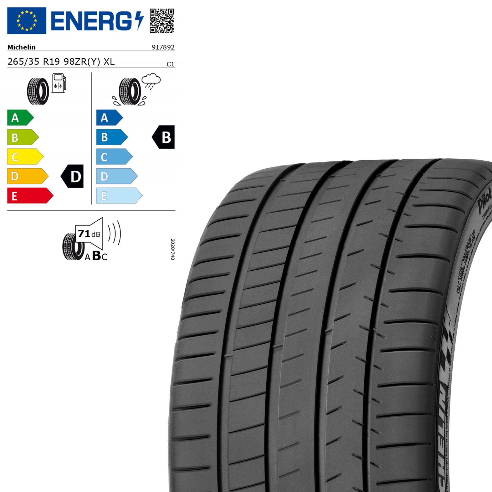 Q44001151085 michelin pilot super sport mo 265 35 r19 98zr(y) xl sommerreifen rosier onlineshop