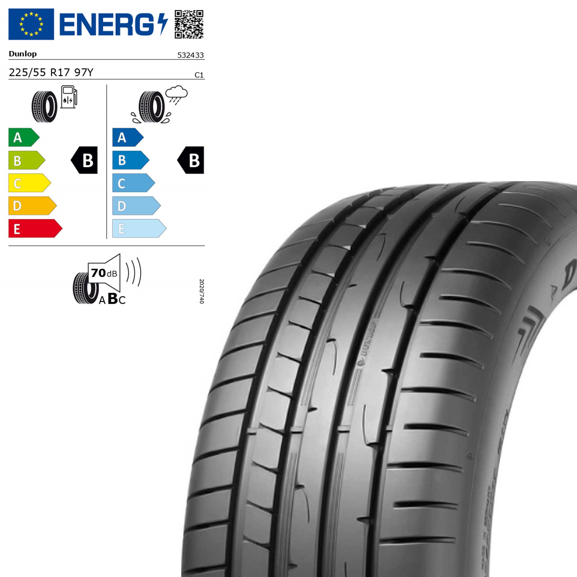 Q44001121089a dunlop sport maxx rt2 mo sommerreifen 225 55 17 97y rosier onlineshop