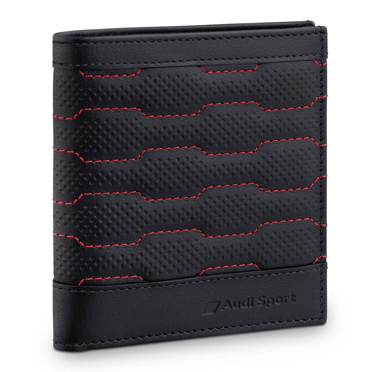 Audi Sport Minigeldbörse Leder Herren schwarz rot 3152601000