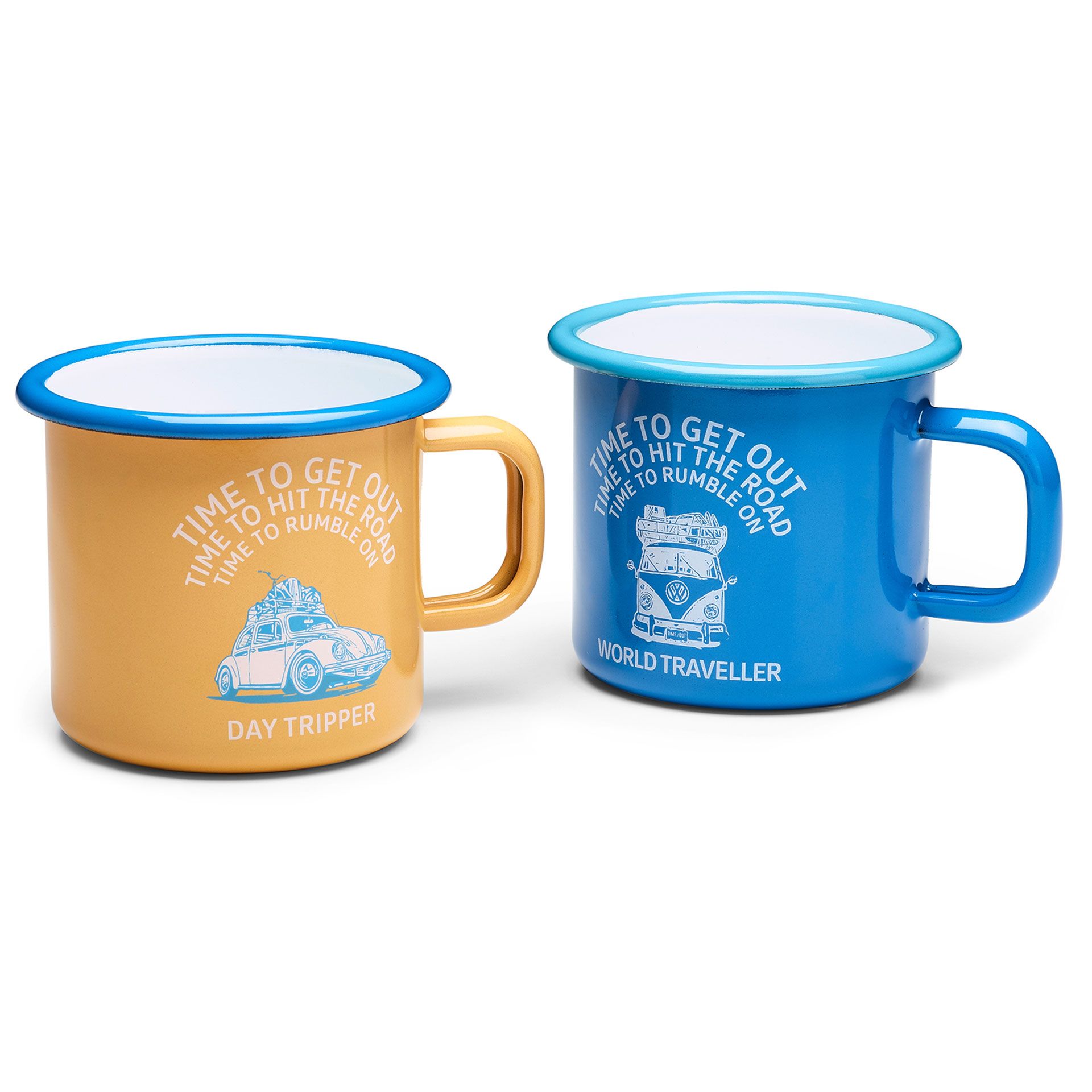 Trinkbecher tasse emaille volkswagen rosier onlineshop