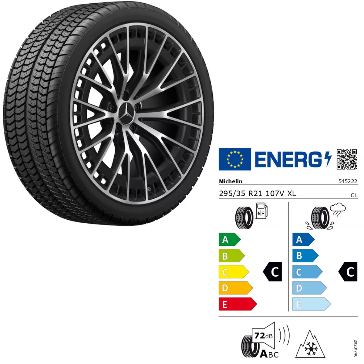 295/35 R21 107V XL Mercedes-AMG GLC X254 C254 Winterkomplettrad Michelin links HA Q440301511180