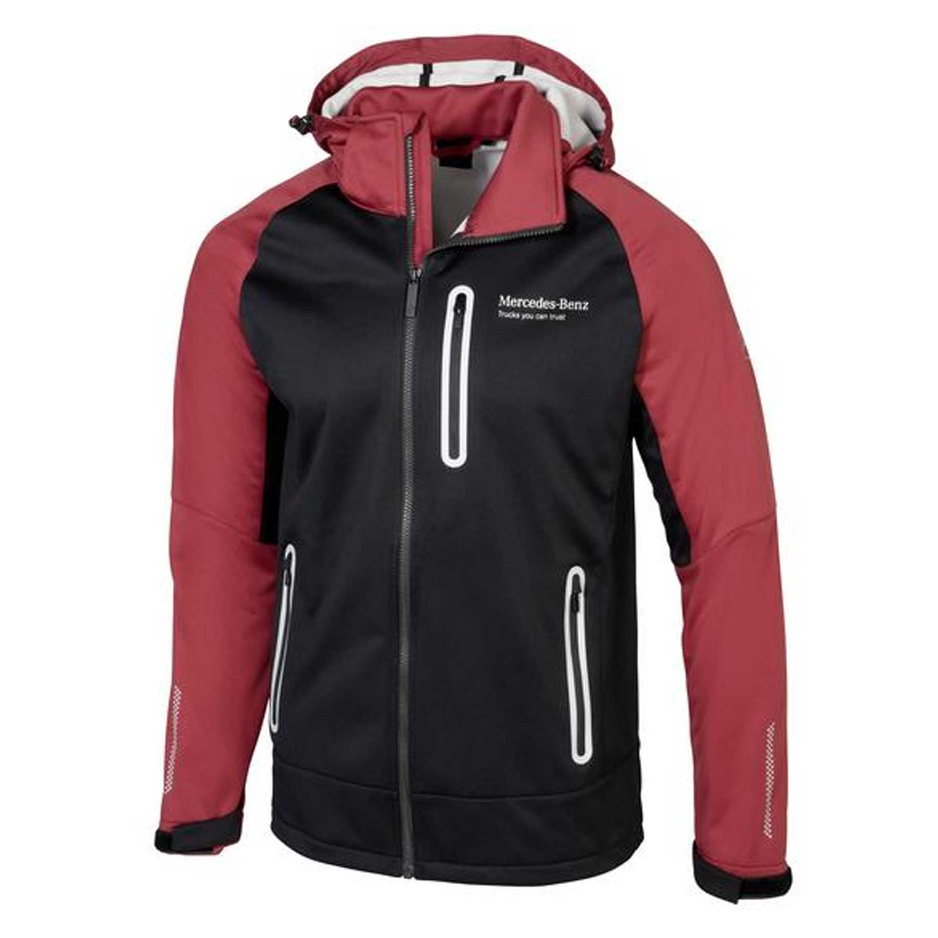 B67871242 mercedes benz softschelljacke herren rot schwarz rosier onlineshop