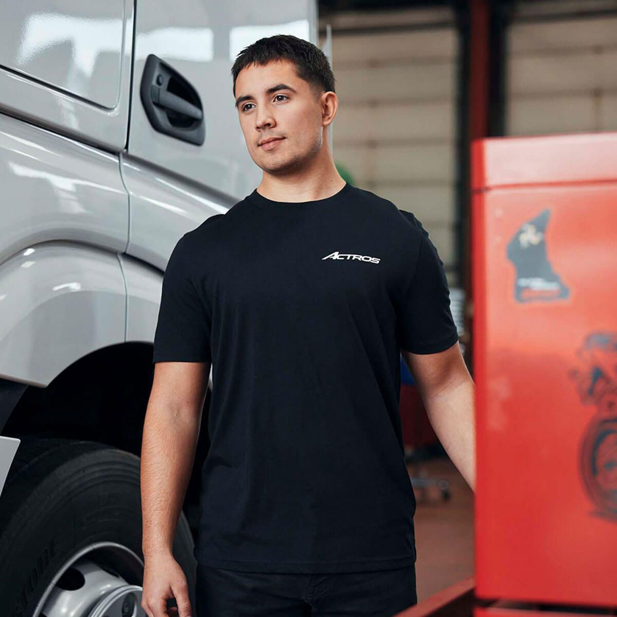 Mbt0194 mercedes benz truck actros t shirt rosier onlineshop4