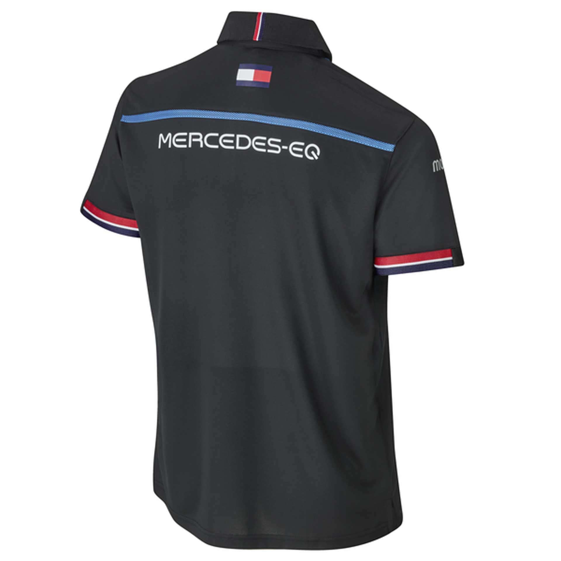 B67997875 mercedes eq poloshirt herren schwarz teamshirt formel e rosier onlineshop2