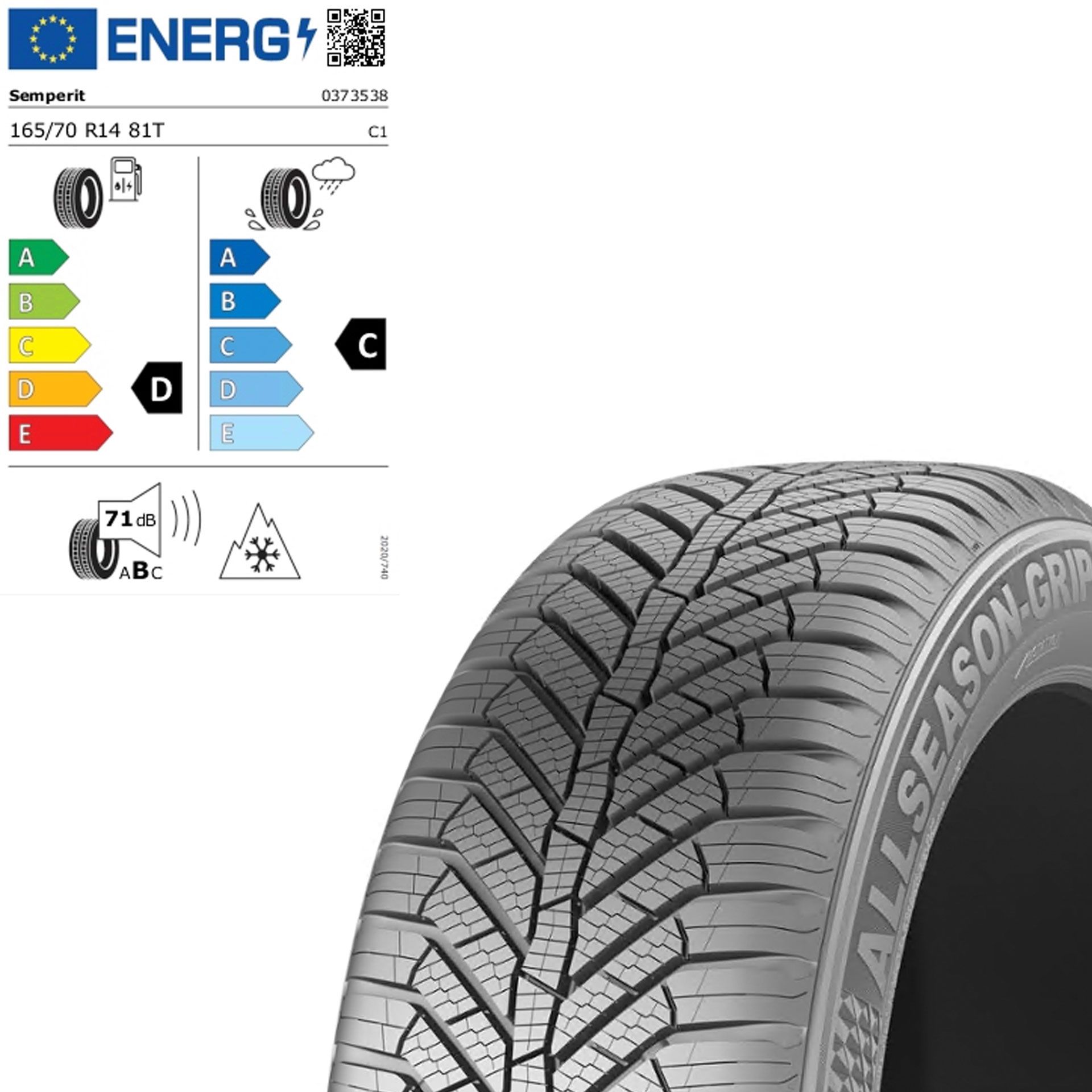 Ztr165704tsag0 semperit allseason grip 165 70 r14 81t ganzjahresreifen rosier onlineshop