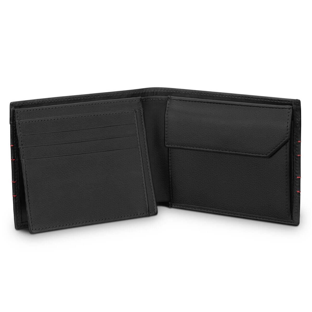 Audi Sport Geldbörse Leder Herren schwarz rot 3152600900
