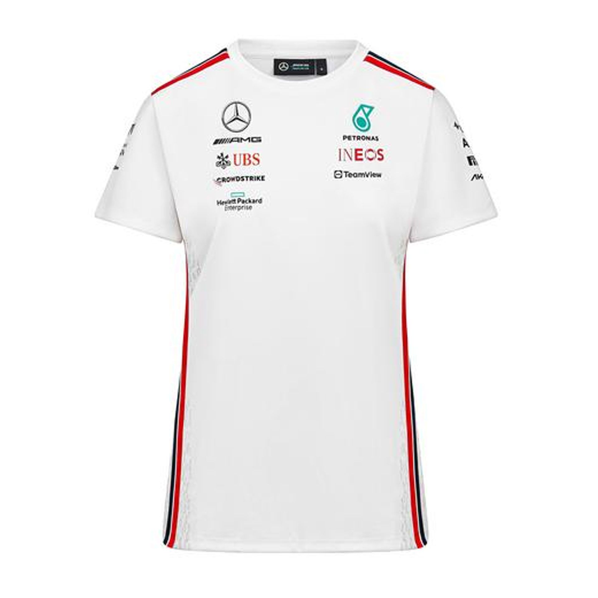 B67990108 mercedes amg f1 team t shirt damen weiss rosier onlineshop
