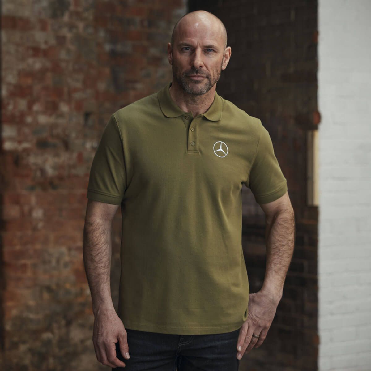 Mbt0214 mercedes benz trucks poloshirt gruen rosier onlineshop