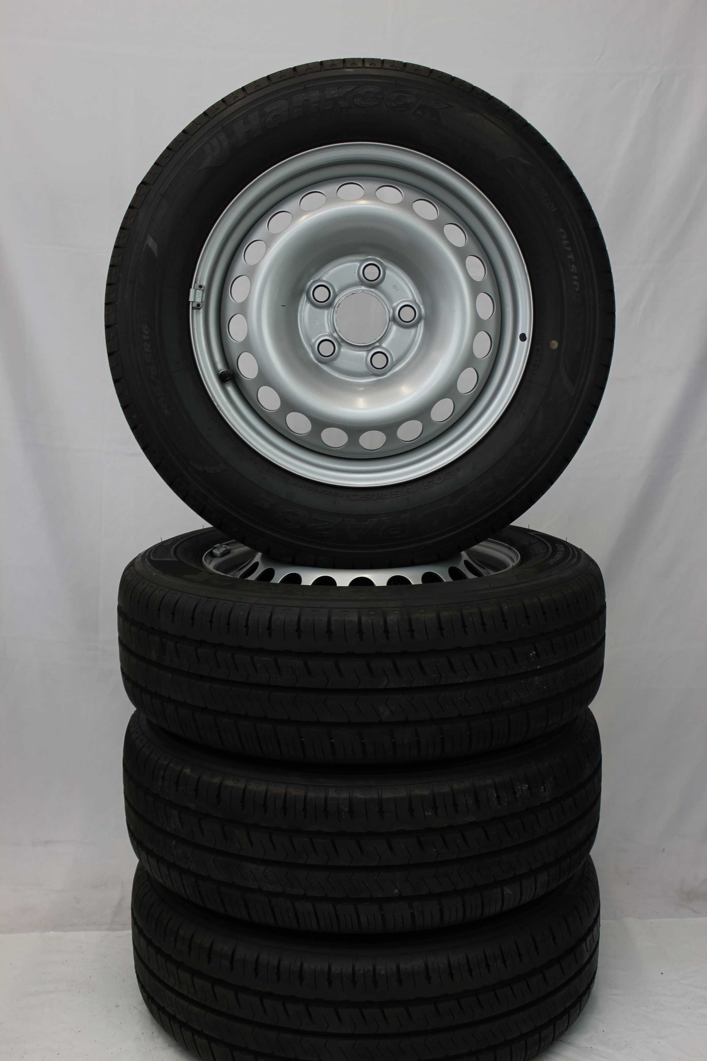 Sommerkomplettradsatz volkswagen 7h0 t5 stahlfelge 16zoll 7h0601027d sommerreifen hankook radialra28e 205 65 r16c 107 105t