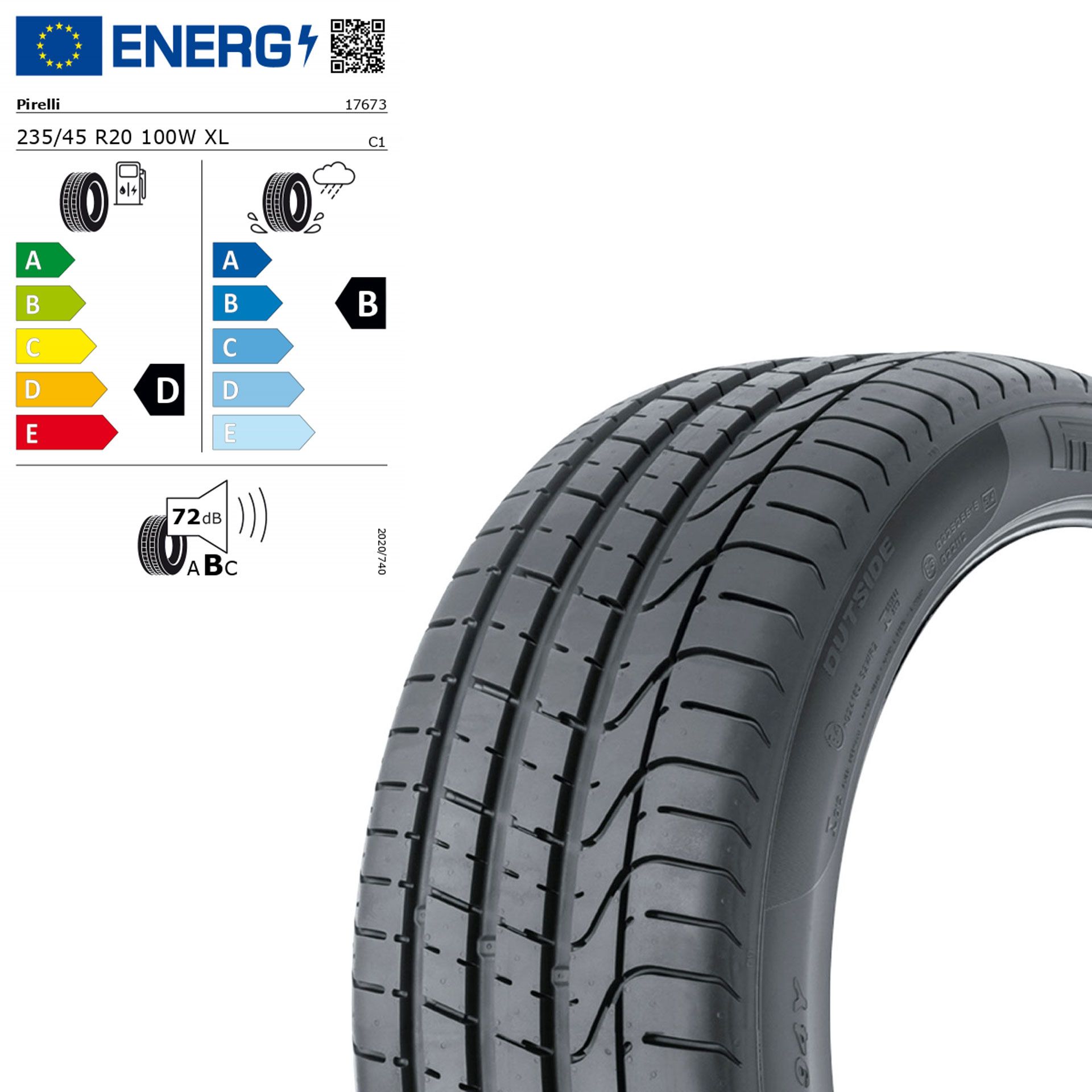 Q44002171022a pirelli pzero sommerreifen 235 45 r20 100w xl rosier onlineshop