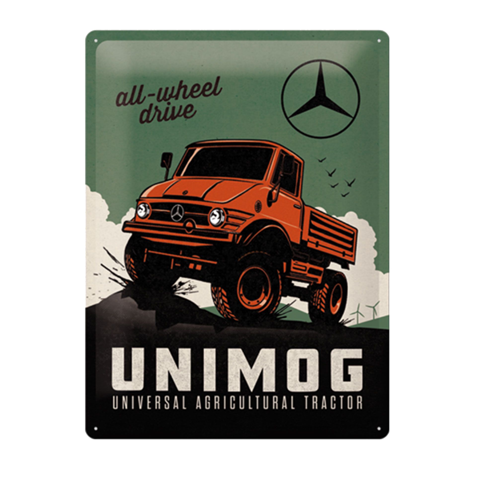 Mbtl0063 mercedes benz trucks schild unimog rosier onlineshop