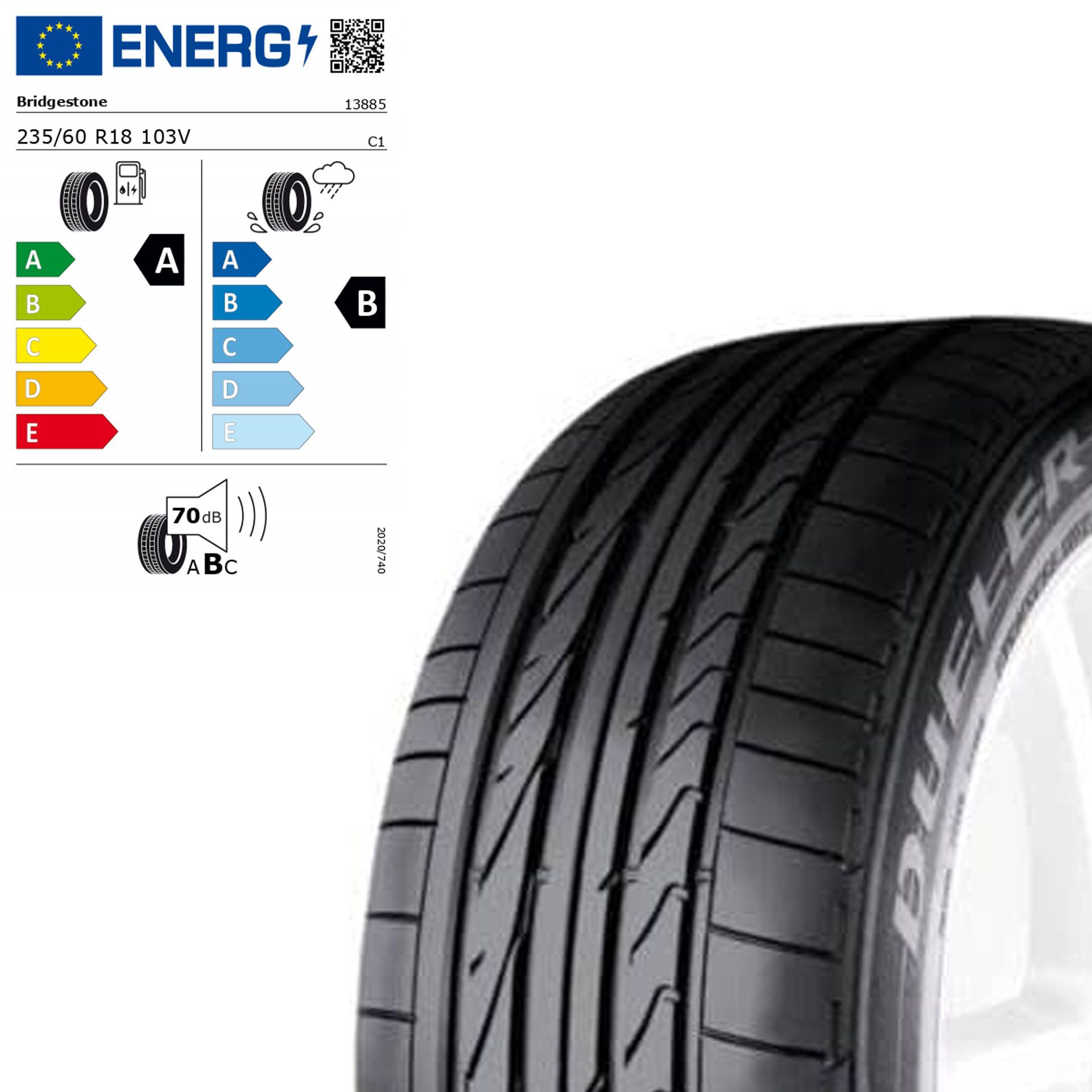 Q44002191025a bridgestone dueler hp sport mo 235 60 r18 103v rosier onlineshop