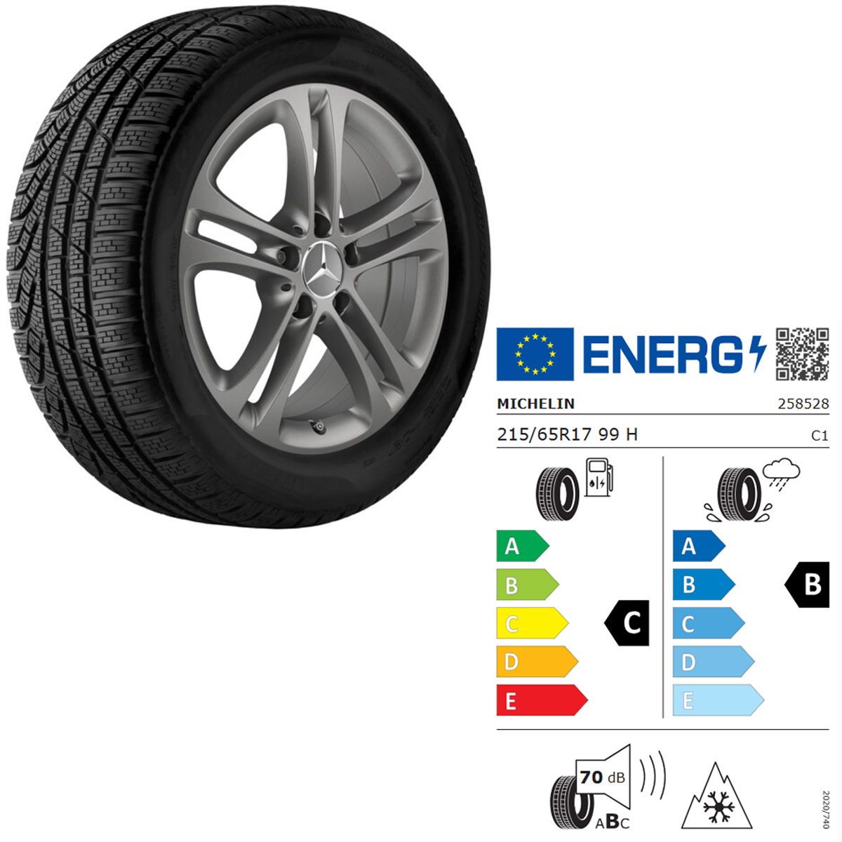 215/65 R17 99H Mercedes-Benz GLA GLB 247 Winterkomplettrad Michelin links Q440301510740