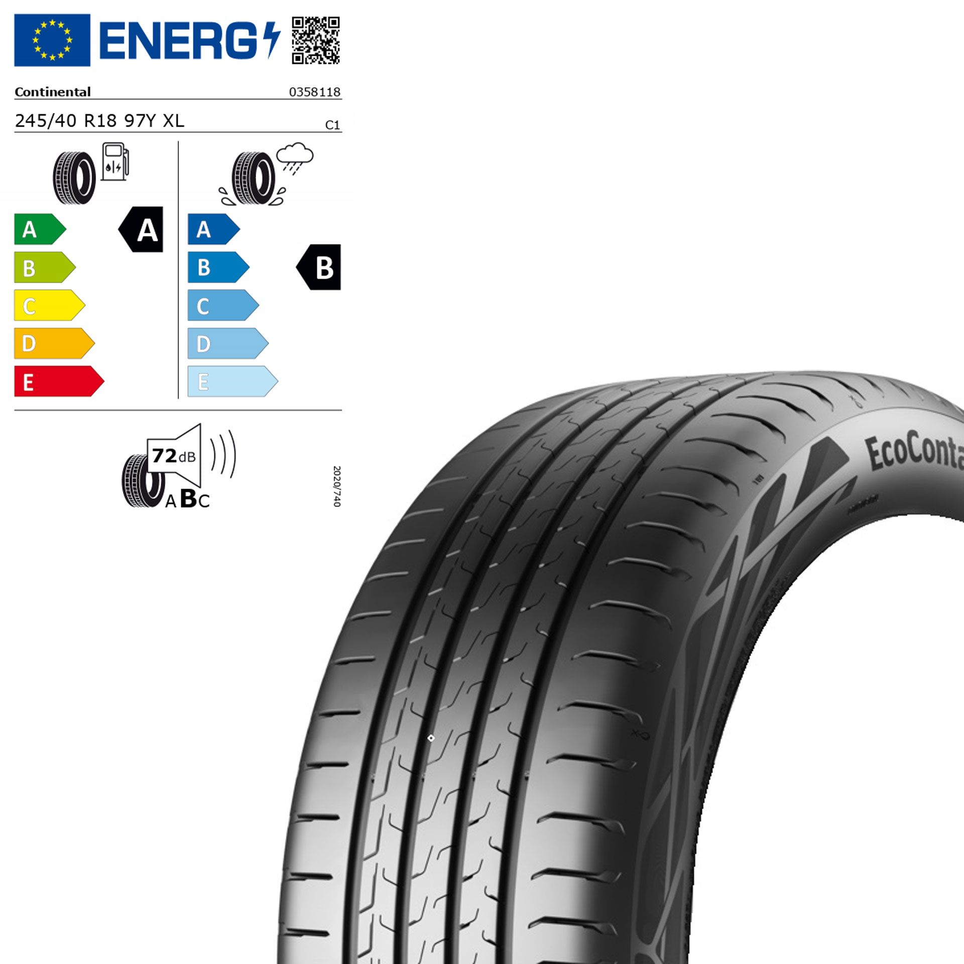 Q44001111271a continental ecocontact 6 sommerreifen 245 40 r18 97y xl rosier onlineshop
